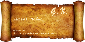 Gacsal Noémi névjegykártya